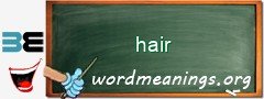 WordMeaning blackboard for hair